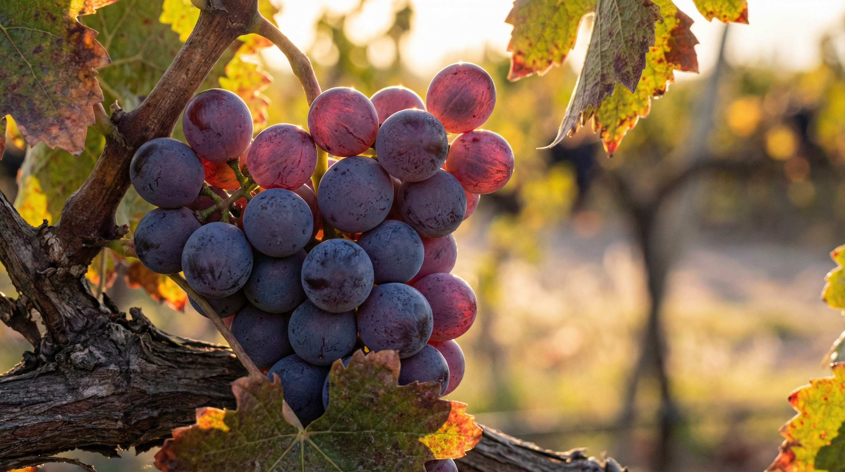 Ripe Malbec grape clusters