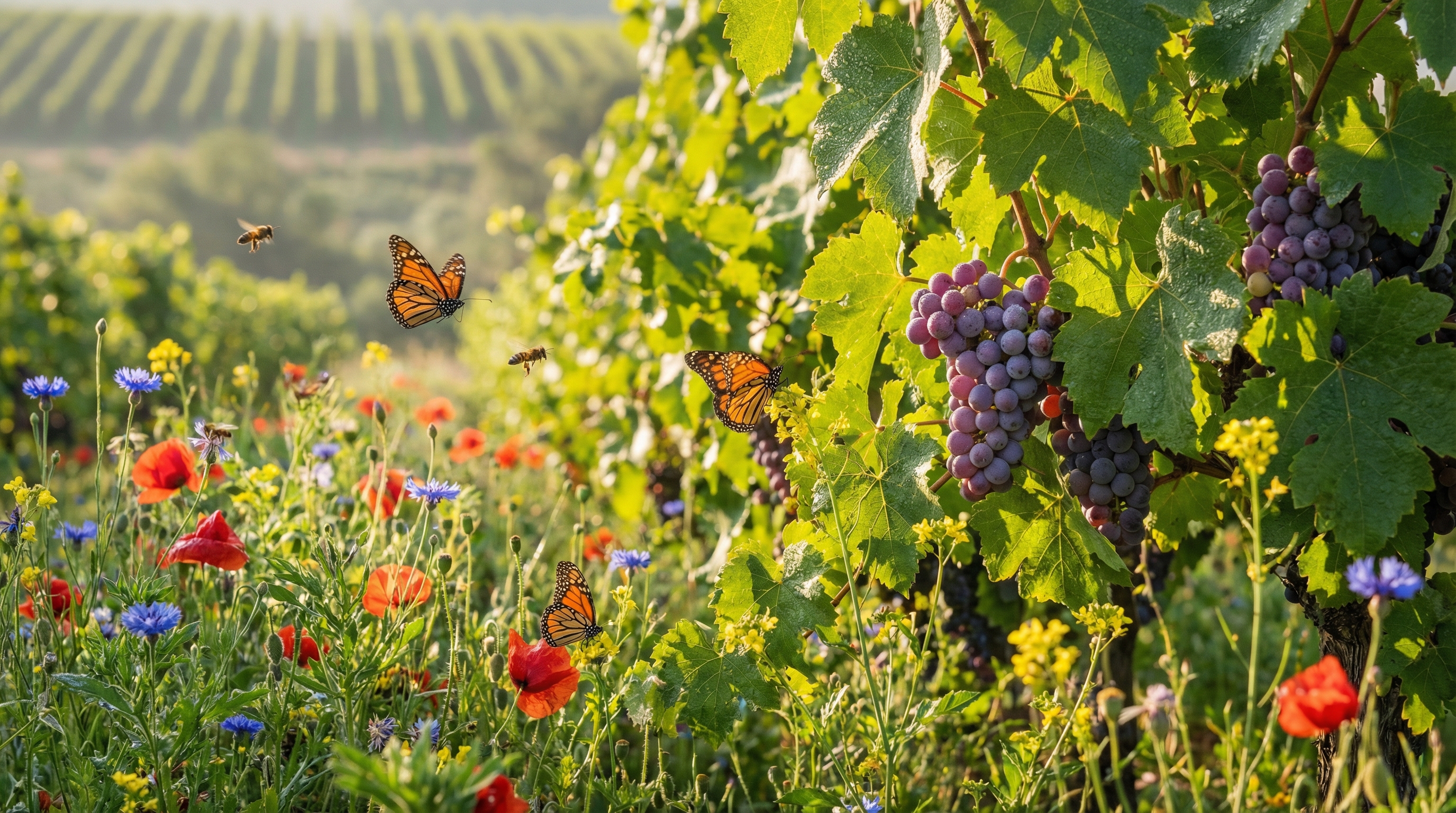 Healthy biodynamic vineyard soil