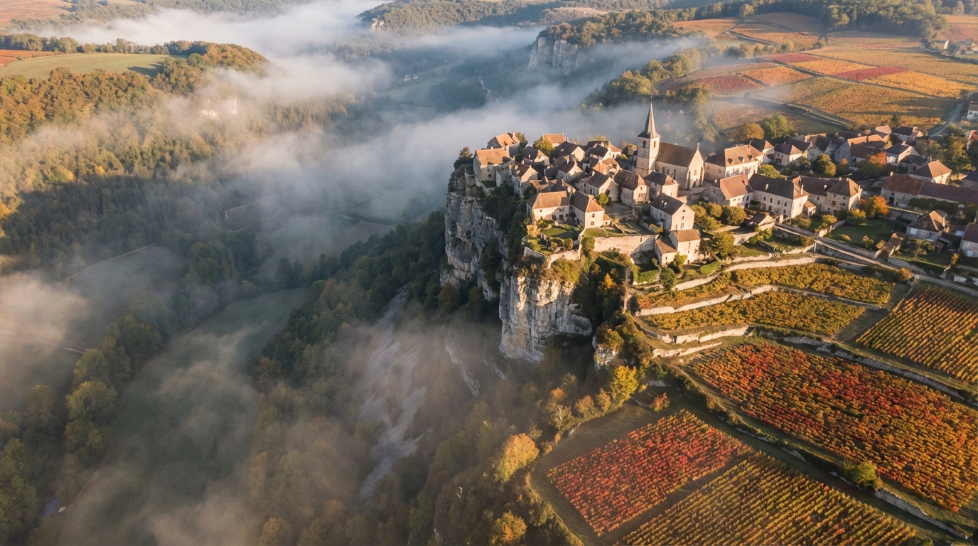 Golden Vin de Paille dessert wine served alongside dried grapes on straw mats