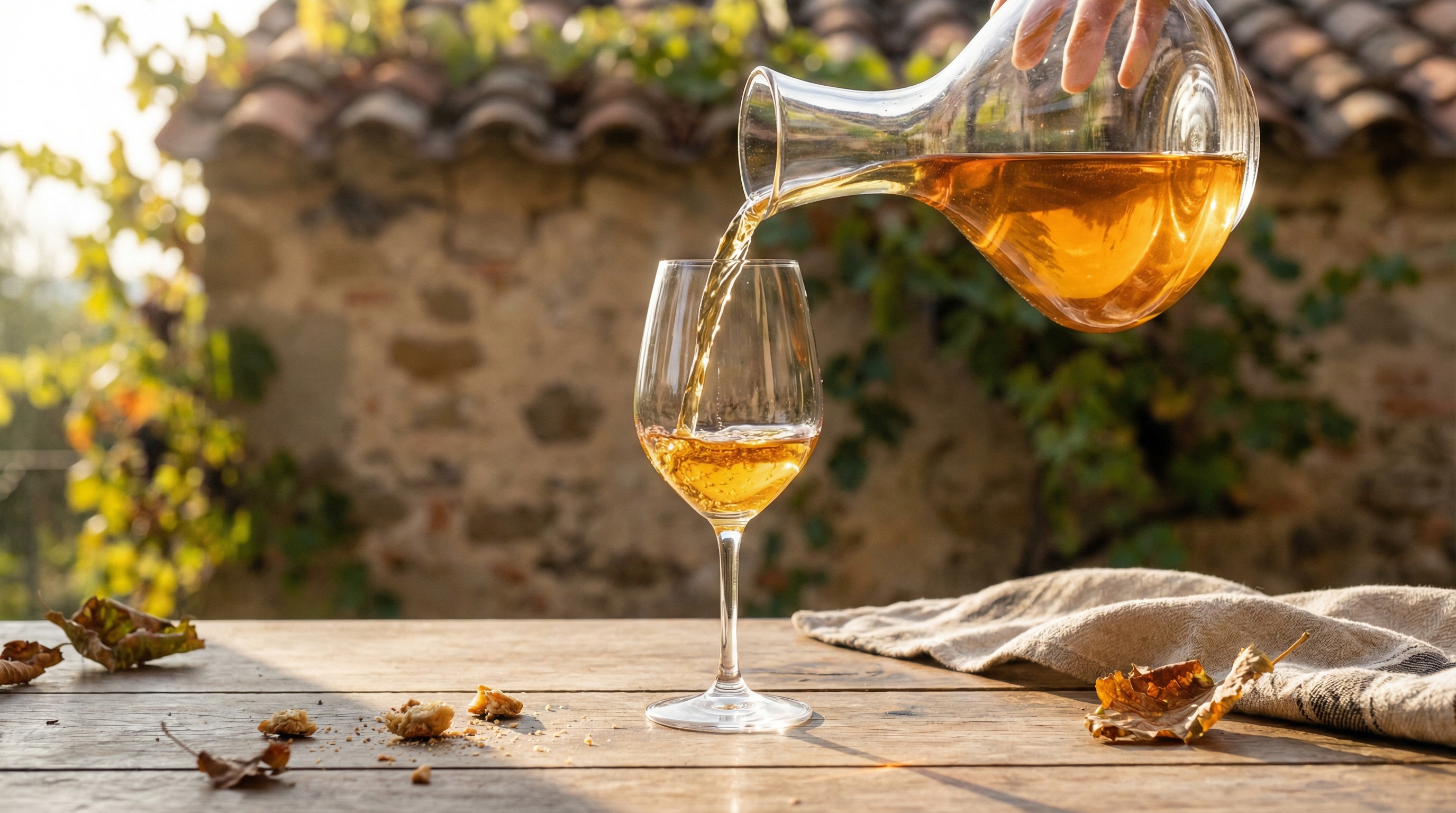 Amber orange wine with Georgian qvevri