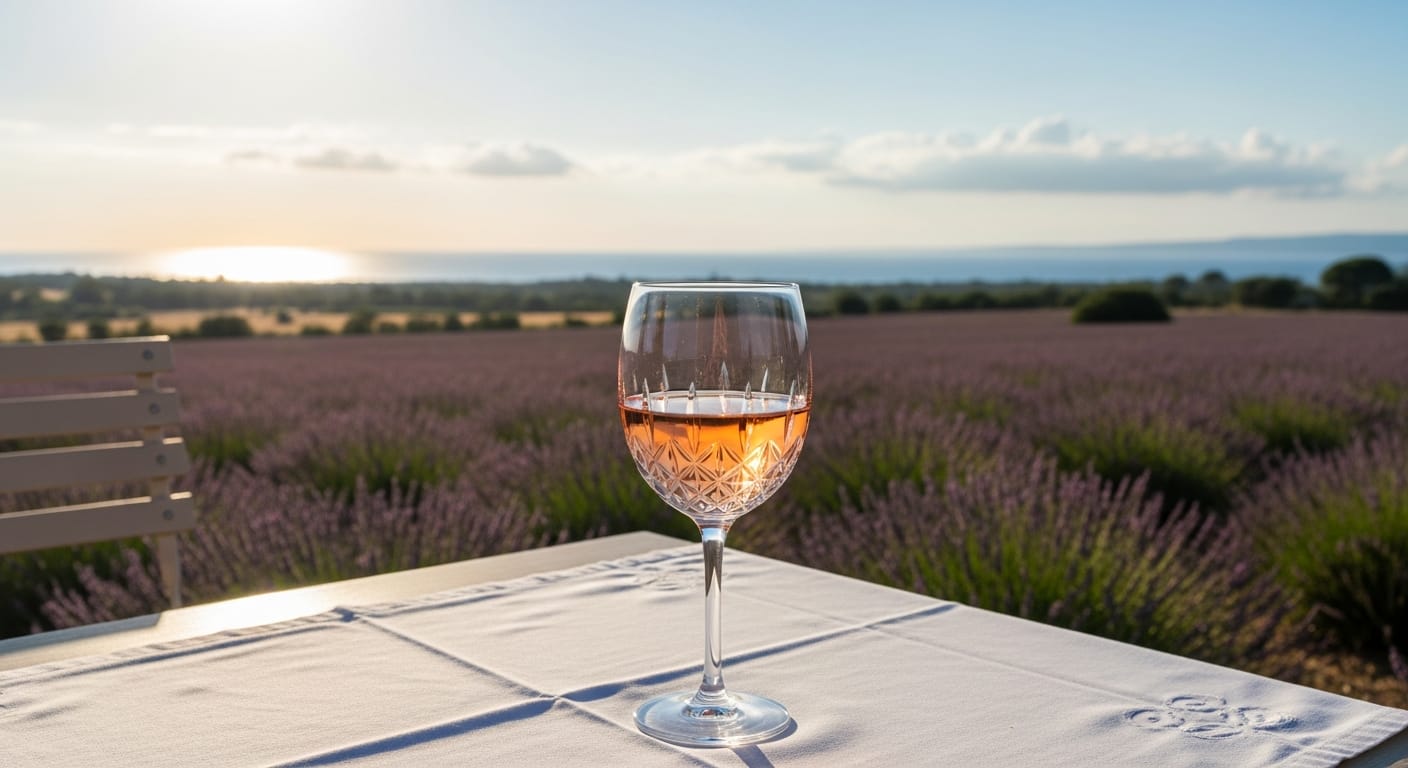 Provence vineyards with lavender fields