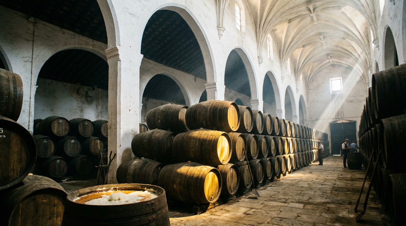 White albariza chalk soils in the Sherry vineyards near Jerez de la Frontera