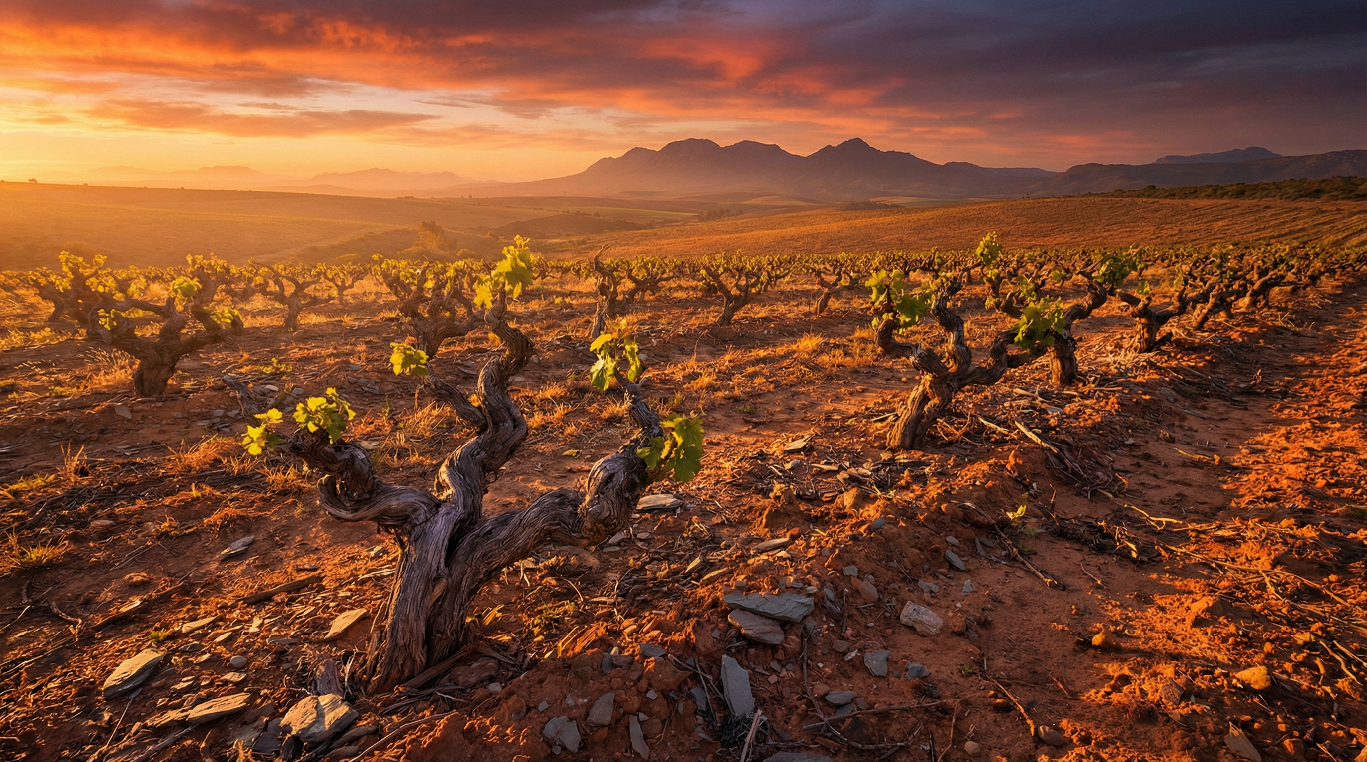 Old Chenin Blanc bush vines in Swartland