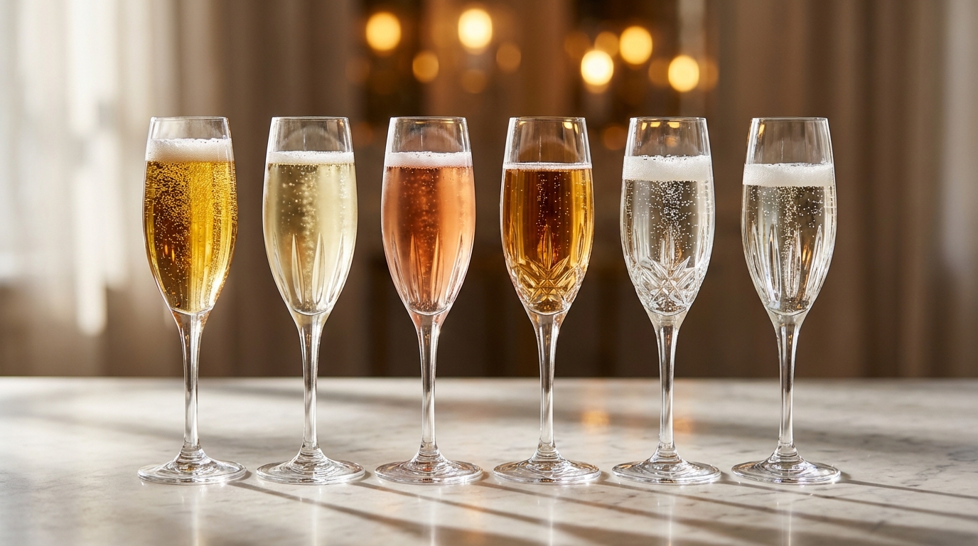Rows of sparkling wine bottles aging on lees in a traditional cellar